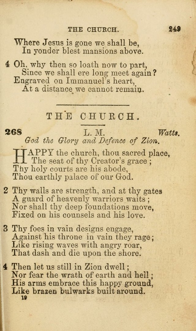 Pocket Hymns: original and selected. designed for the use of the regular Baptist church, and all who love our Lord Jesus Christ page 249