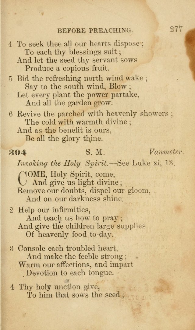 Pocket Hymns: original and selected. designed for the use of the regular Baptist church, and all who love our Lord Jesus Christ page 279
