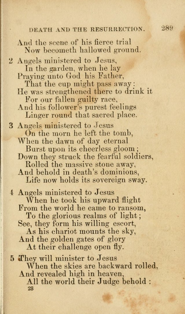 Pocket Hymns: original and selected. designed for the use of the regular Baptist church, and all who love our Lord Jesus Christ page 291