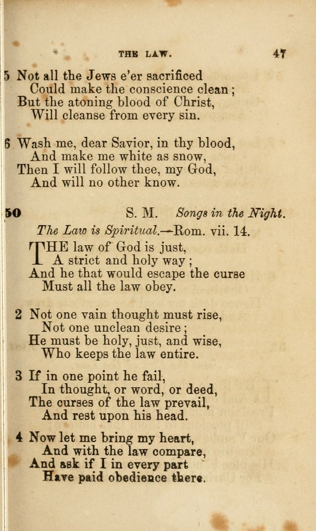 Pocket Hymns: original and selected. designed for the use of the regular Baptist church, and all who love our Lord Jesus Christ page 47