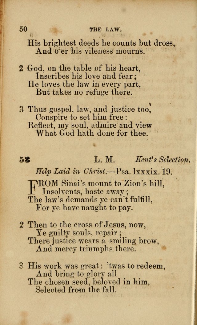 Pocket Hymns: original and selected. designed for the use of the regular Baptist church, and all who love our Lord Jesus Christ page 50