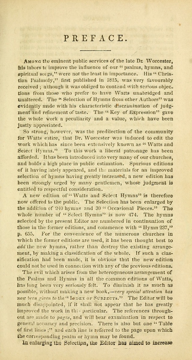 The Psalms, Hymns and Spiritual Songs of the Rev. Isaac Watts, D. D.:  to which are added select hymns, from other authors; and directions for musical expression (New ed.) page ix