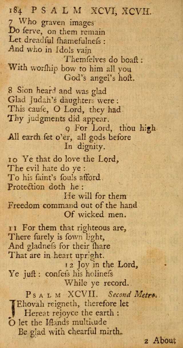 The Psalms, Hymns, and Spiritual Songs of the Old and New-Testament: faithfully translated into English metre: for the use, edification, and comfort of the saints...especially in New-England (25th ed) page 192