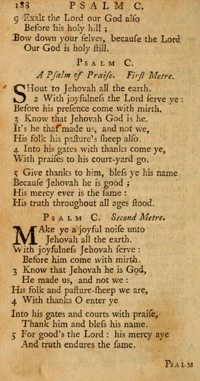The Psalms, Hymns, and Spiritual Songs of the Old and New-Testament: faithfully translated into English metre: for the use, edification, and comfort of the saints...especially in New-England (25th ed) page 196