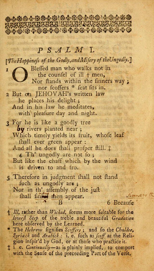 The Psalms, Hymns and Spiritual Songs of the Old and New Testament, faithully translated into English metre: being the New England Psalm Book (Rev. and Improved) page 1