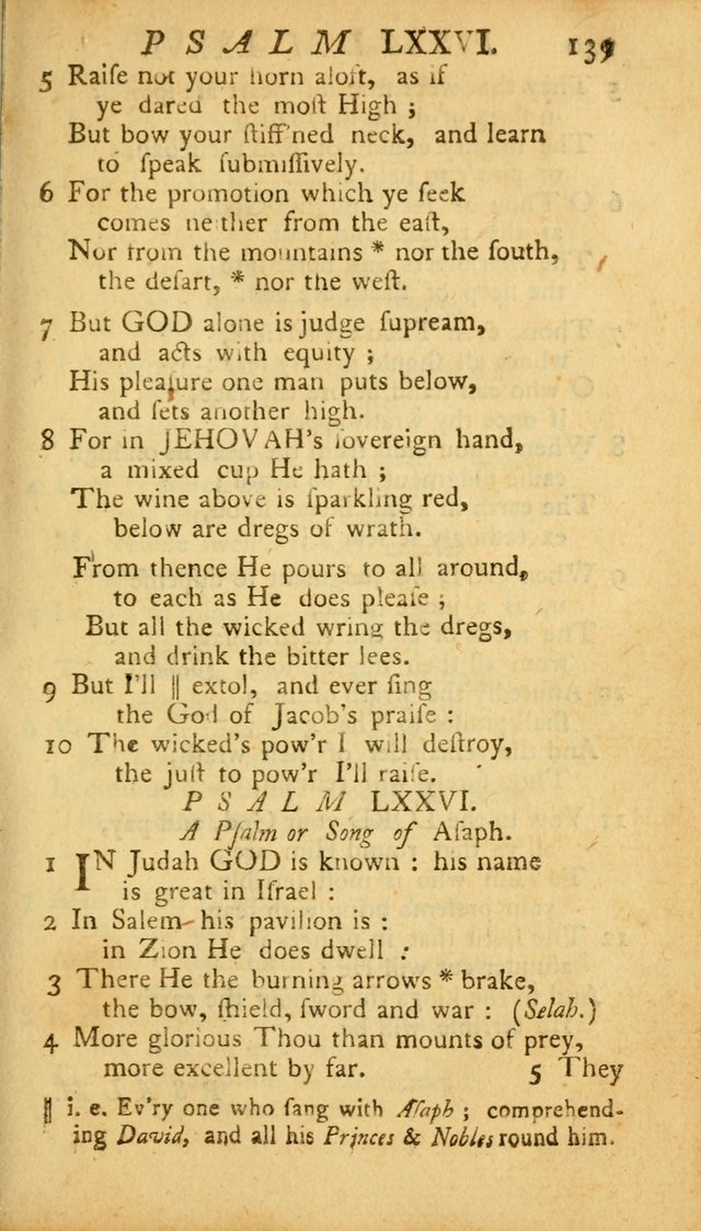 The Psalms, Hymns and Spiritual Songs of the Old and New Testament, faithully translated into English metre: being the New England Psalm Book (Rev. and Improved) page 139