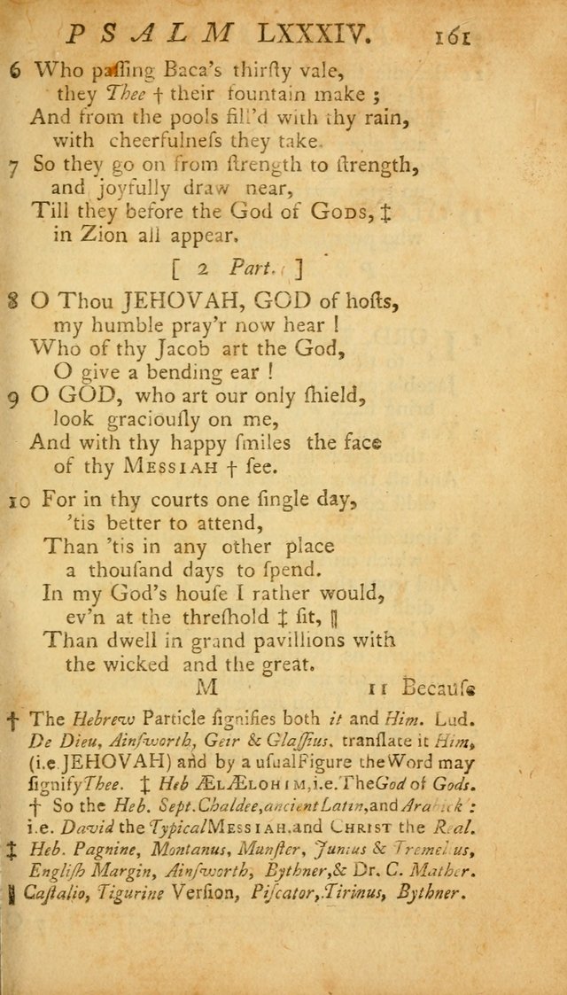 The Psalms, Hymns and Spiritual Songs of the Old and New Testament, faithully translated into English metre: being the New England Psalm Book (Rev. and Improved) page 161