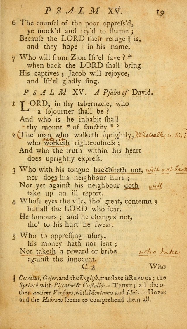 The Psalms, Hymns and Spiritual Songs of the Old and New Testament, faithully translated into English metre: being the New England Psalm Book (Rev. and Improved) page 19