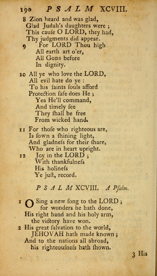 The Psalms, Hymns and Spiritual Songs of the Old and New Testament, faithully translated into English metre: being the New England Psalm Book (Rev. and Improved) page 190