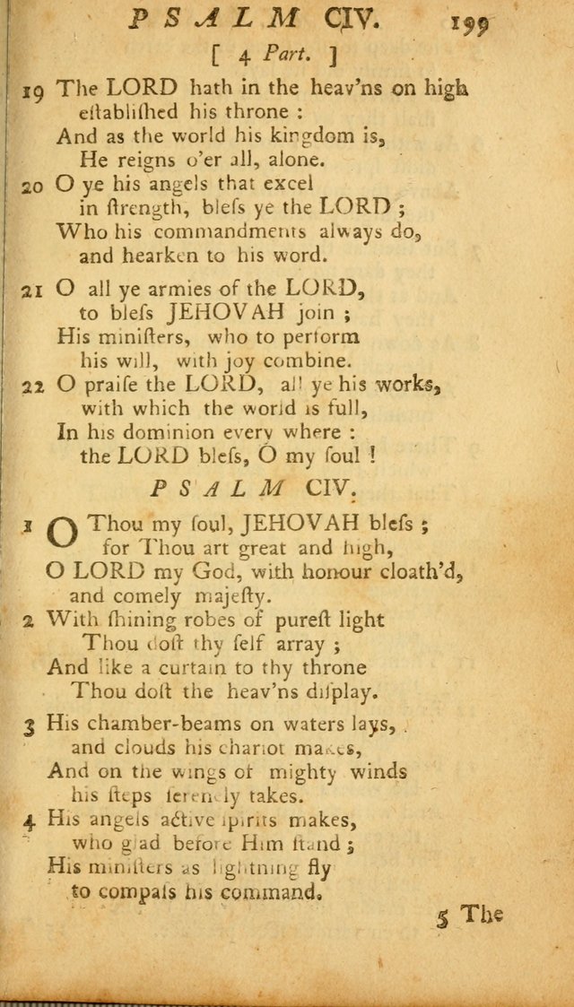 The Psalms, Hymns and Spiritual Songs of the Old and New Testament, faithully translated into English metre: being the New England Psalm Book (Rev. and Improved) page 199