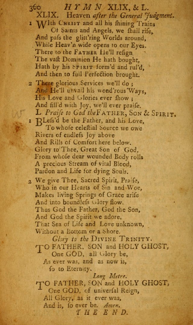 The Psalms, Hymns and Spiritual Songs of the Old and New Testament, faithully translated into English metre: being the New England Psalm Book (Rev. and Improved) page 360