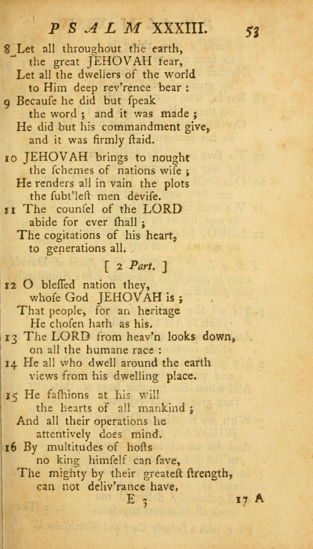 The Psalms, Hymns and Spiritual Songs of the Old and New Testament, faithully translated into English metre: being the New England Psalm Book (Rev. and Improved) page 53