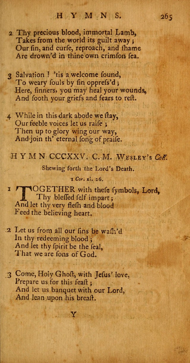 Psalms, Hymns and Spiritual Songs: selected and original, designed for the use of the Church Universal in public and private devotion page 265