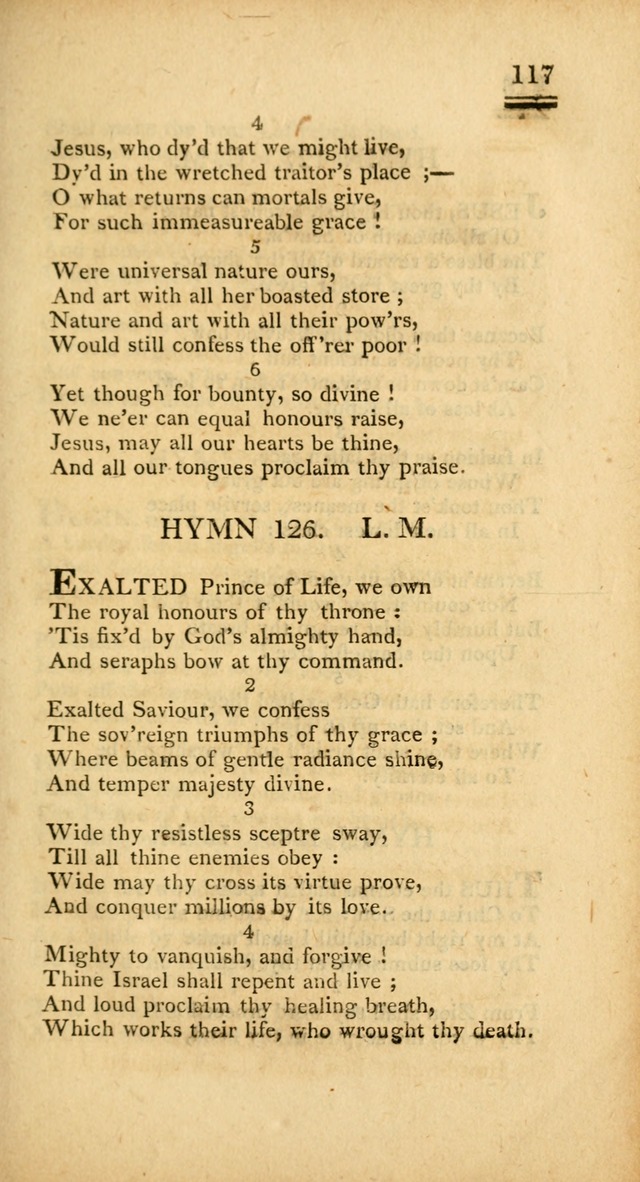 Psalms, Hymns and Spiritual Songs: selected and designed for the use of  the church universal, in public and private devotion; with an appendix, containing the original hymns omitted in the last ed. page 119