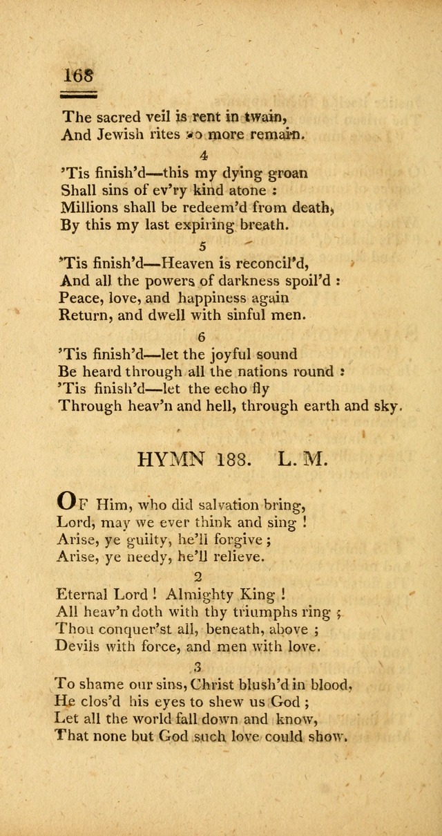 Psalms, Hymns and Spiritual Songs: selected and designed for the use of  the church universal, in public and private devotion; with an appendix, containing the original hymns omitted in the last ed. page 170