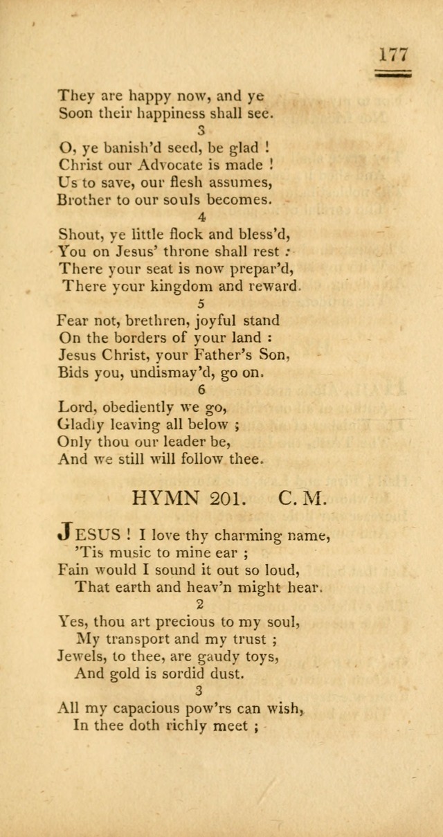 Psalms, Hymns and Spiritual Songs: selected and designed for the use of  the church universal, in public and private devotion; with an appendix, containing the original hymns omitted in the last ed. page 179