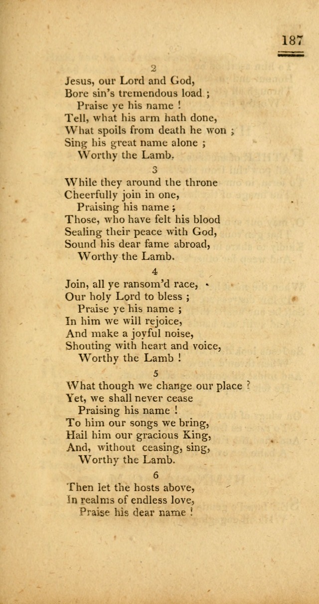 Psalms, Hymns and Spiritual Songs: selected and designed for the use of  the church universal, in public and private devotion; with an appendix, containing the original hymns omitted in the last ed. page 189