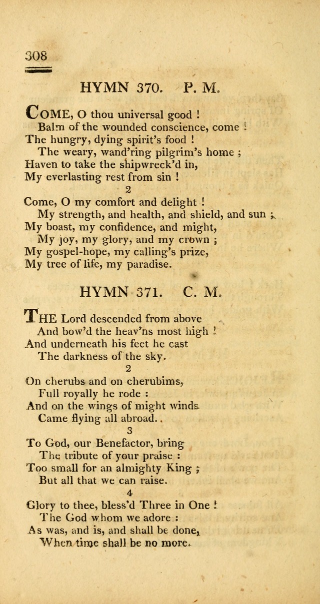 Psalms, Hymns and Spiritual Songs: selected and designed for the use of  the church universal, in public and private devotion; with an appendix, containing the original hymns omitted in the last ed. page 310