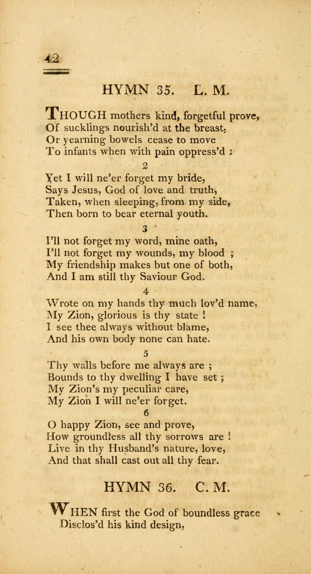 Psalms, Hymns and Spiritual Songs: selected and designed for the use of  the church universal, in public and private devotion; with an appendix, containing the original hymns omitted in the last ed. page 42