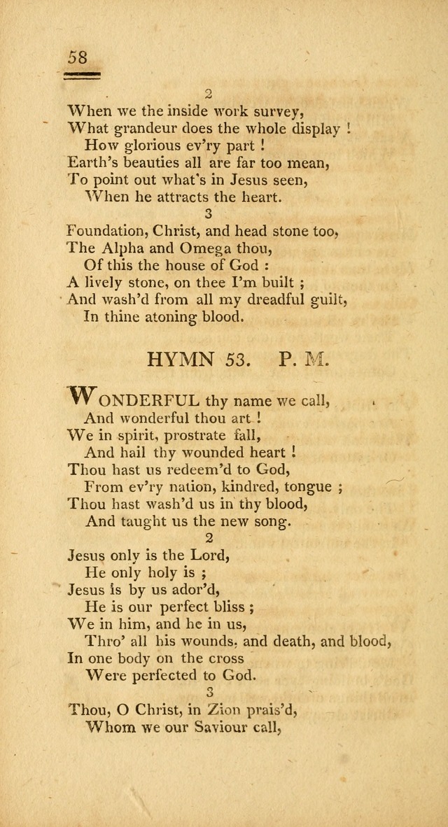 Psalms, Hymns and Spiritual Songs: selected and designed for the use of  the church universal, in public and private devotion; with an appendix, containing the original hymns omitted in the last ed. page 58