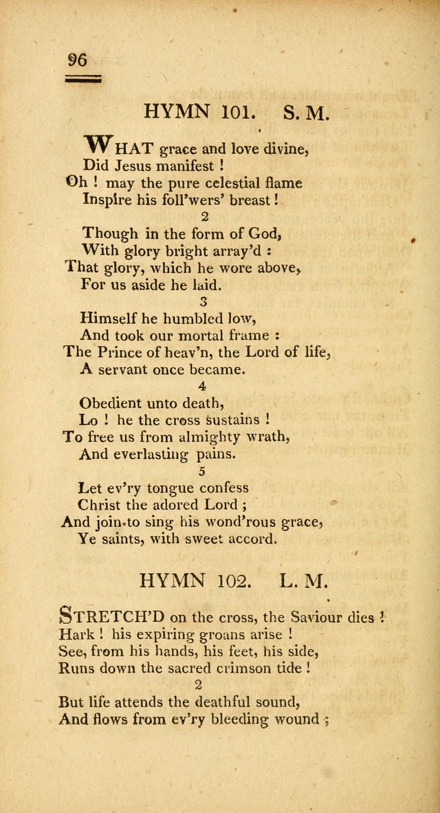 Psalms, Hymns and Spiritual Songs: selected and designed for the use of  the church universal, in public and private devotion; with an appendix, containing the original hymns omitted in the last ed. page 98