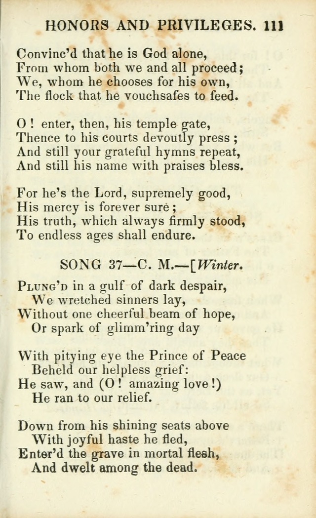 Psalms, Hymns and Spiritual Songs, Original and Selected. (14th stereotype ed.) page 111