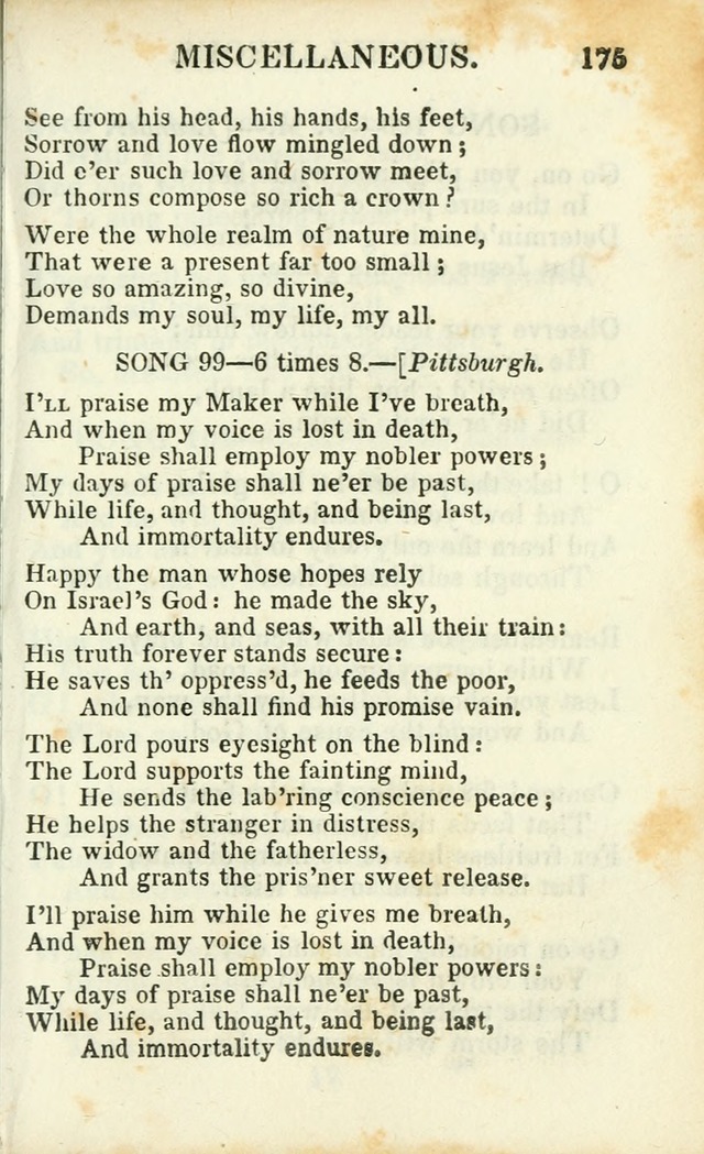 Psalms, Hymns and Spiritual Songs, Original and Selected. (14th stereotype ed.) page 175