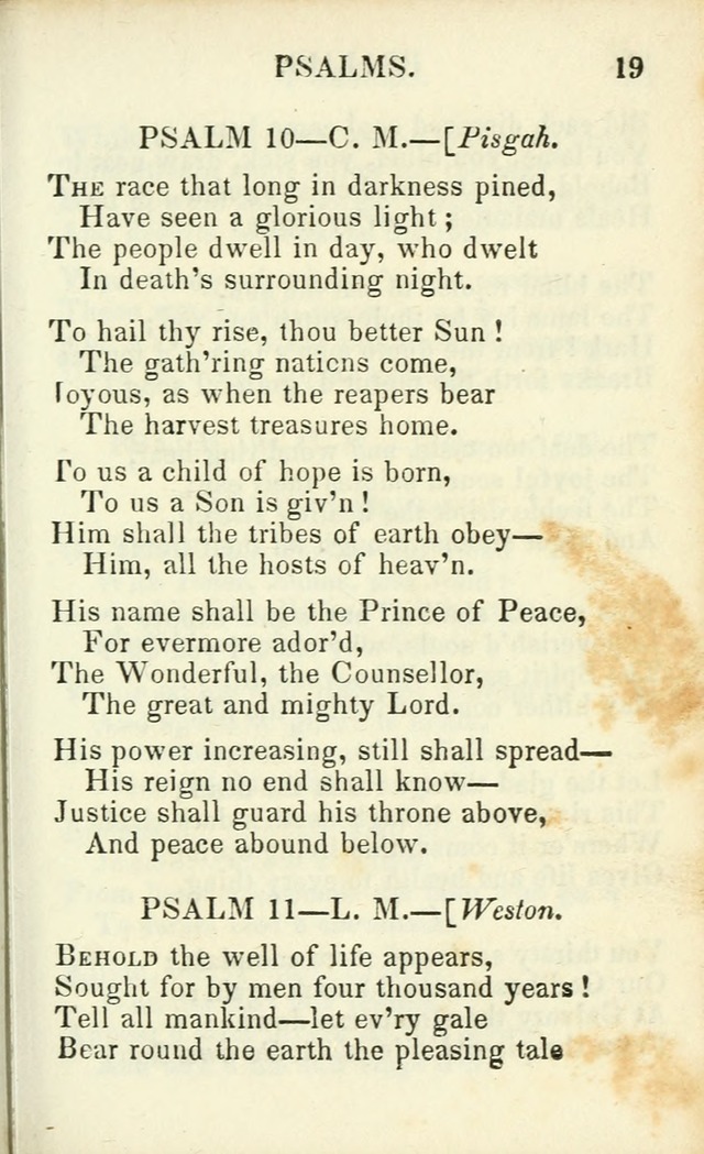 Psalms, Hymns and Spiritual Songs, Original and Selected. (14th stereotype ed.) page 19