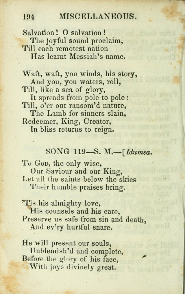 Psalms, Hymns and Spiritual Songs, Original and Selected. (14th stereotype ed.) page 194
