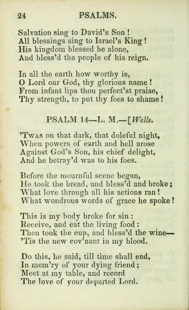 Psalms, Hymns and Spiritual Songs, Original and Selected. (14th stereotype ed.) page 24