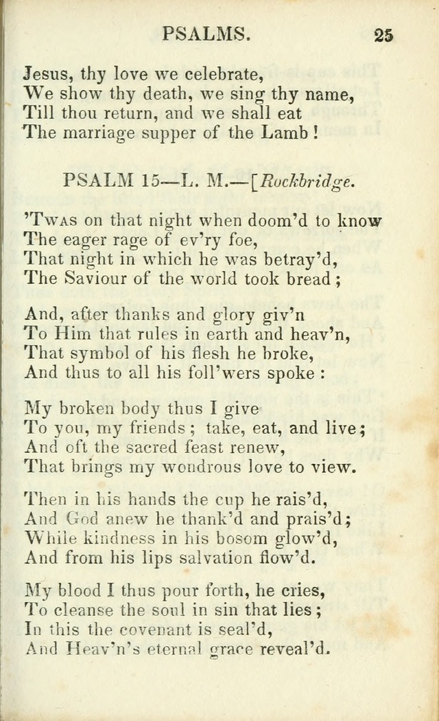 Psalms, Hymns and Spiritual Songs, Original and Selected. (14th stereotype ed.) page 25