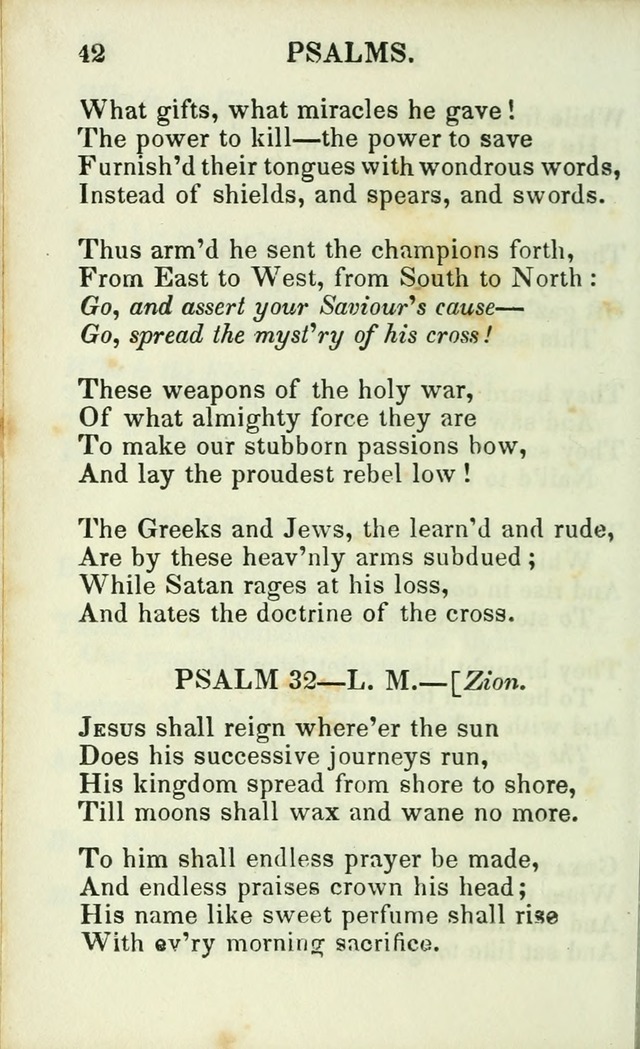 Psalms, Hymns and Spiritual Songs, Original and Selected. (14th stereotype ed.) page 42