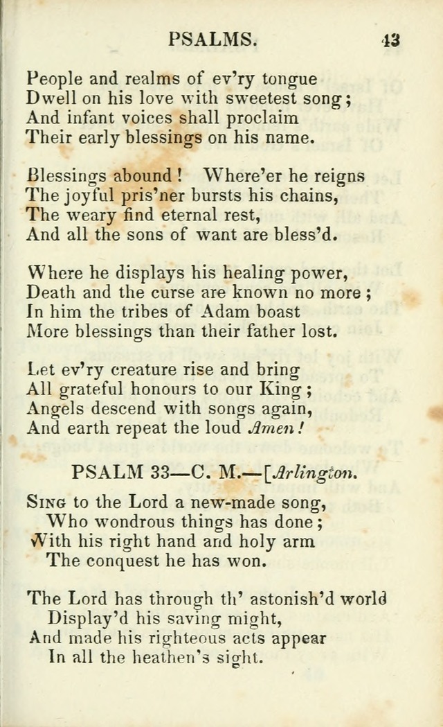 Psalms, Hymns and Spiritual Songs, Original and Selected. (14th stereotype ed.) page 43