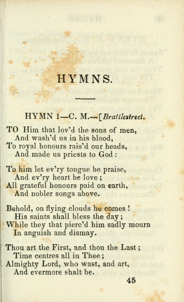 Psalms, Hymns and Spiritual Songs, Original and Selected. (14th stereotype ed.) page 45