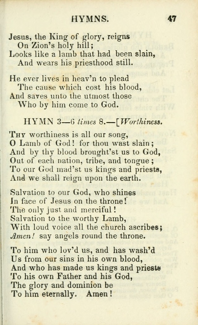 Psalms, Hymns and Spiritual Songs, Original and Selected. (14th stereotype ed.) page 47