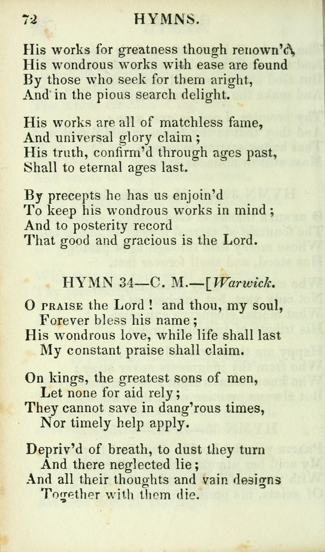 Psalms, Hymns and Spiritual Songs, Original and Selected. (14th stereotype ed.) page 72