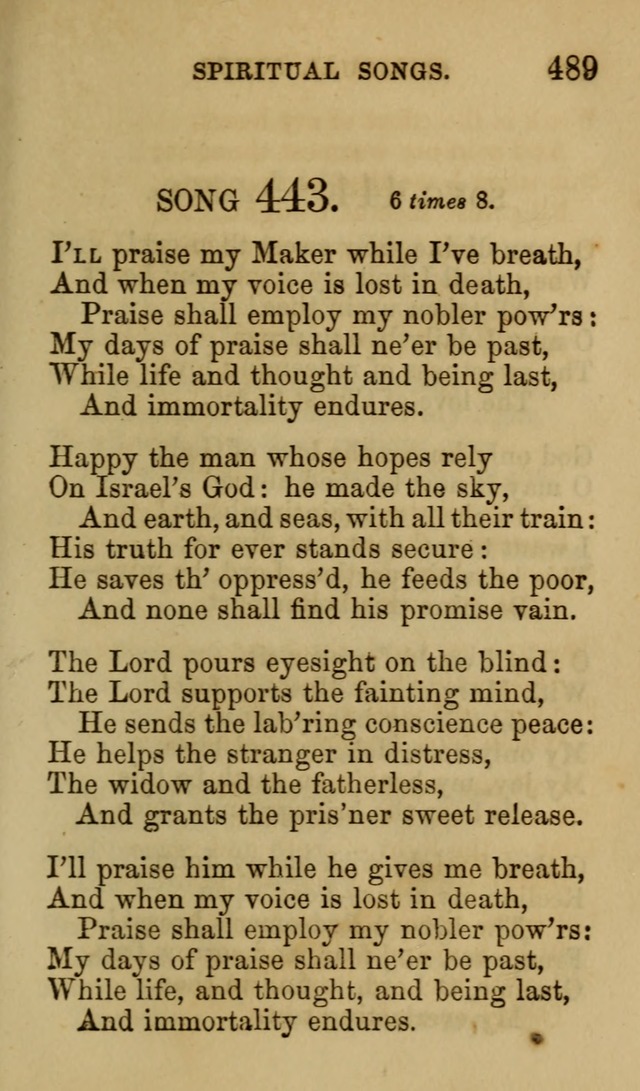 Psalms, Hymns and Spiritual Songs, Original and Selected. (7th ed.) page 489