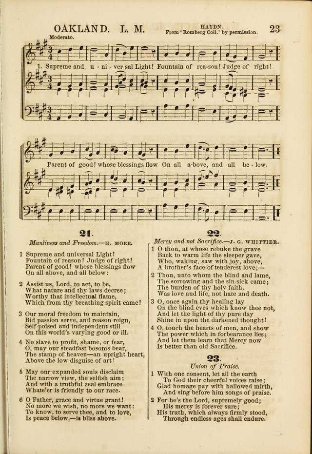 The Psalms of Life: A Compilation of Psalms, Hymns, Chants, Anthems, &c. Embodying the Spiritual, Progressive and Reformatory Sentiment of the Present Age page 23