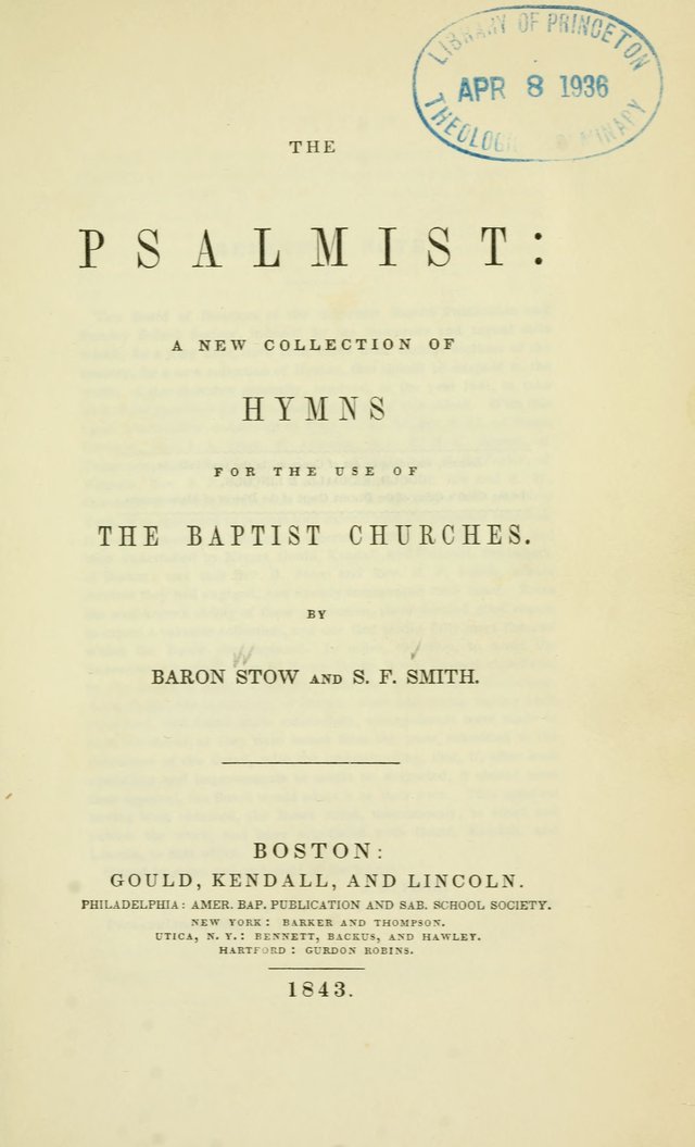The Psalmist: a New Collection of Hymns for the Use of the Baptist Churches page 10