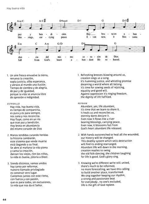 Paz en Nuestra Tierra: Canciones para el Camino desde América Latina / Peace on Earth: Songs for the Journey from Latin America page 38