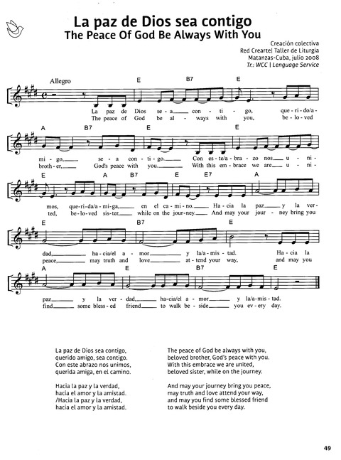 Paz en Nuestra Tierra: Canciones para el Camino desde América Latina / Peace on Earth: Songs for the Journey from Latin America page 43