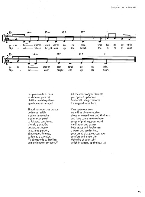 Paz en Nuestra Tierra: Canciones para el Camino desde América Latina / Peace on Earth: Songs for the Journey from Latin America page 47