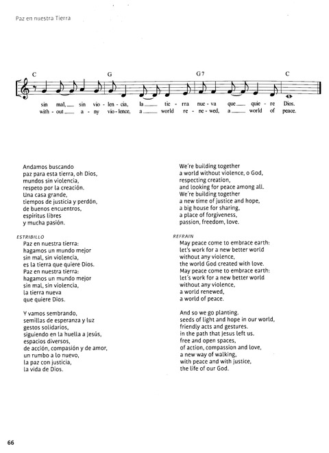 Paz en Nuestra Tierra: Canciones para el Camino desde América Latina / Peace on Earth: Songs for the Journey from Latin America page 60