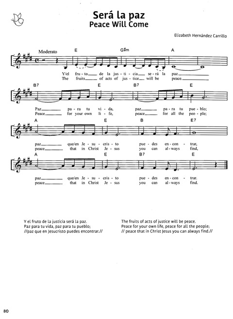 Paz en Nuestra Tierra: Canciones para el Camino desde América Latina / Peace on Earth: Songs for the Journey from Latin America page 74