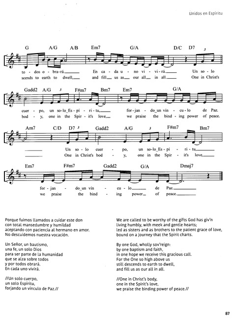 Paz en Nuestra Tierra: Canciones para el Camino desde América Latina / Peace on Earth: Songs for the Journey from Latin America page 81