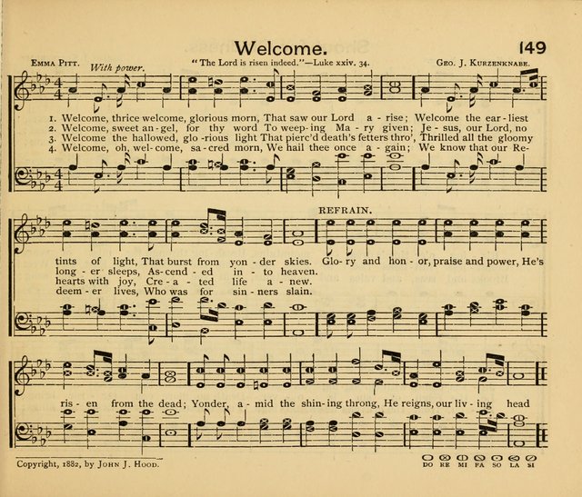 Peerless Praise: a collection of hymns and music for the Sabbath school, with a complete department of elementary instruction in the theory and pract page 105
