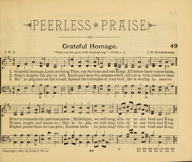 Peerless Praise: a collection of hymns and music for the Sabbath school, with a complete department of elementary instruction in the theory and pract page 5