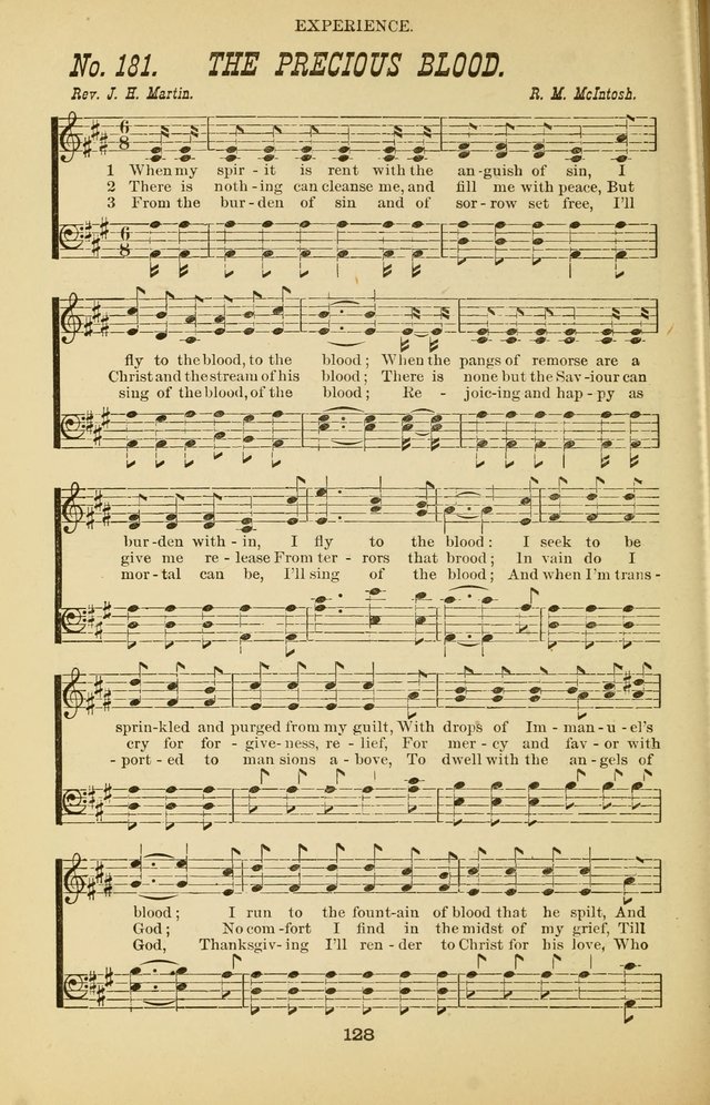 Prayer and Praise: or Hymns and Tunes for Prayer Meetings, Praise Meetings, Experience Meetings, Revivals, Missionary Meetings and all special occasions of Christian work and worship page 128