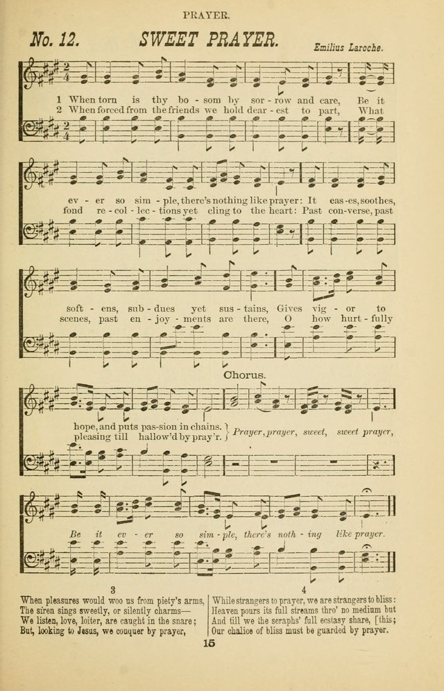 Prayer and Praise: or Hymns and Tunes for Prayer Meetings, Praise Meetings, Experience Meetings, Revivals, Missionary Meetings and all special occasions of Christian work and worship page 15