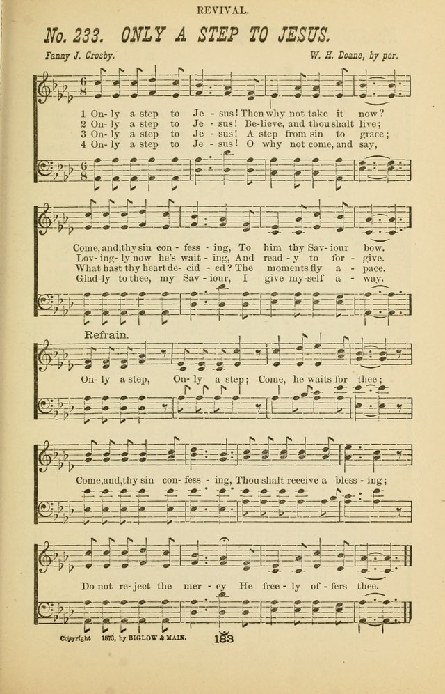 Prayer and Praise: or Hymns and Tunes for Prayer Meetings, Praise Meetings, Experience Meetings, Revivals, Missionary Meetings and all special occasions of Christian work and worship page 183